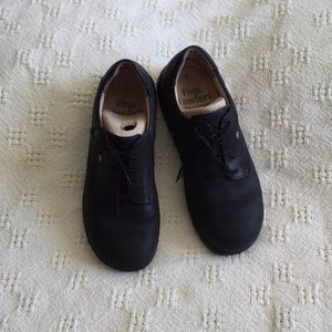 Finn Comfort Black Leather Walking Shoes